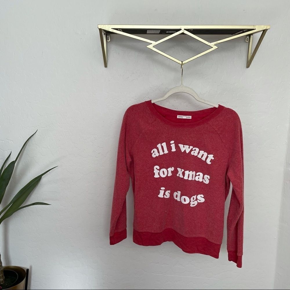 All I Want For Xmas Is Dogs Sweatshirt Red - Picture 2 of 8